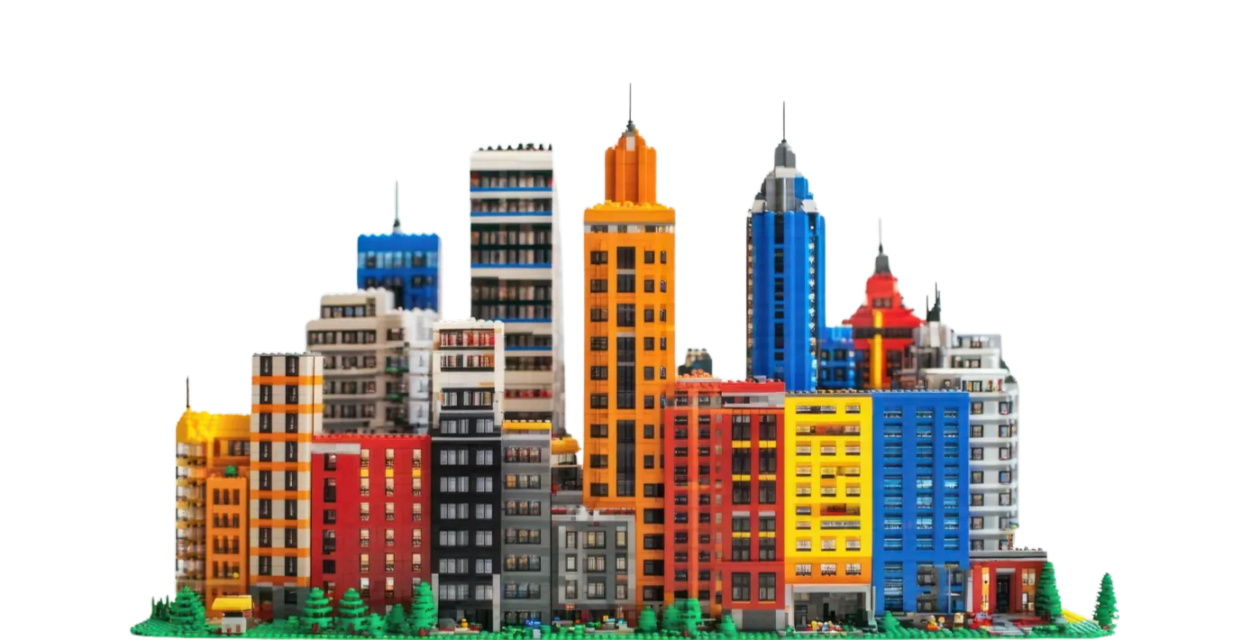 Ciudad construida con bloques de juguete